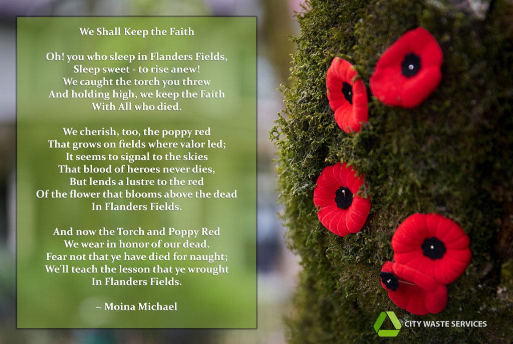 We Shall Keep The Faith Remembrance Day 2016 City Waste Services